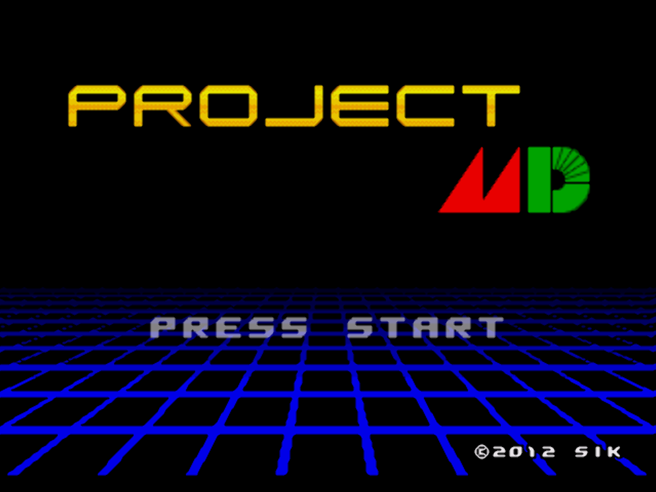 Project Md (Homebrew) — Title screen